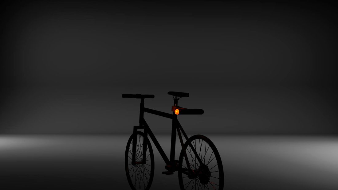 BLINK — a bicycle fitted with a glowing wireless turn indicator