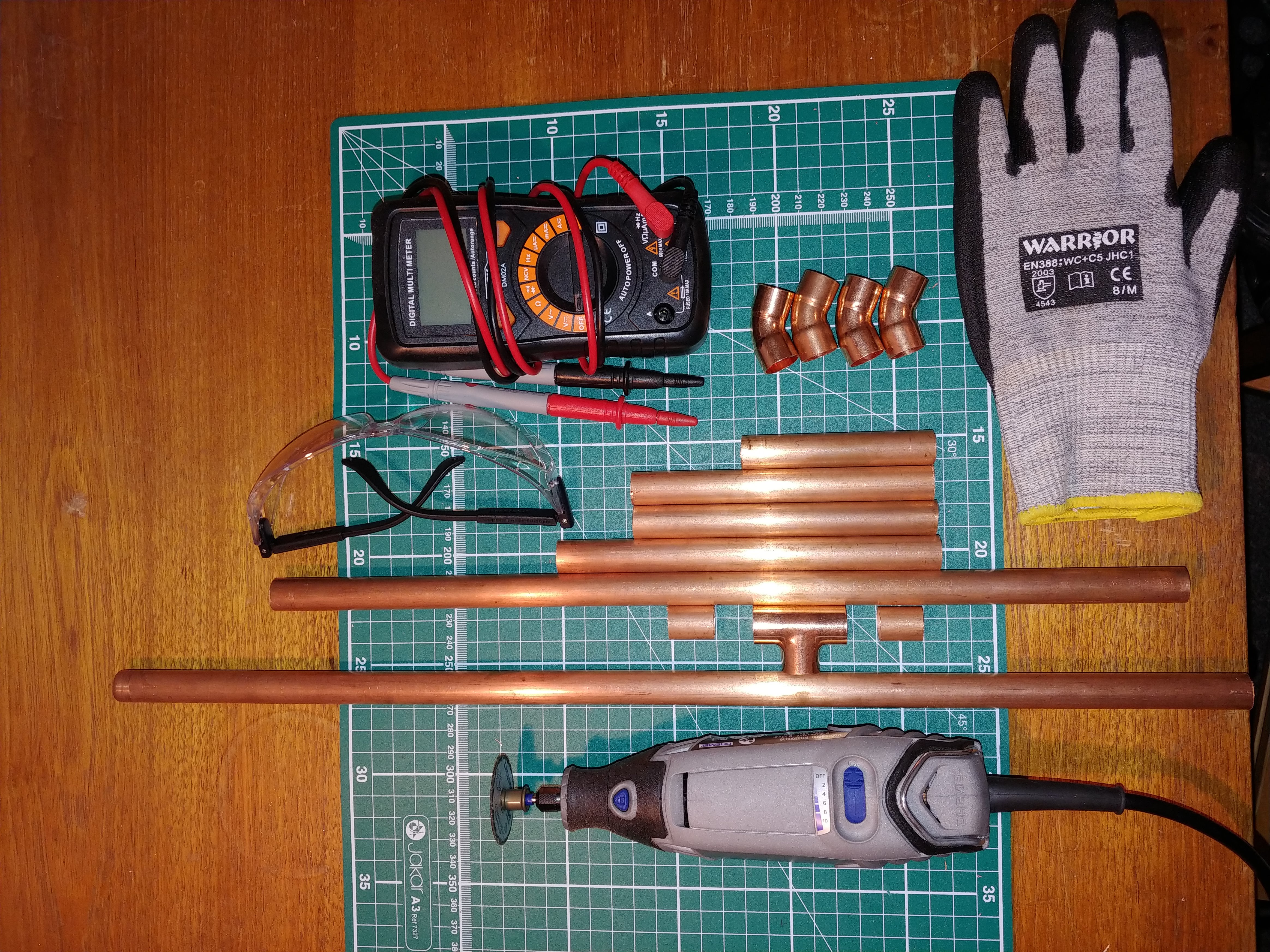 Roupell L1 — copper piping detail during assembly