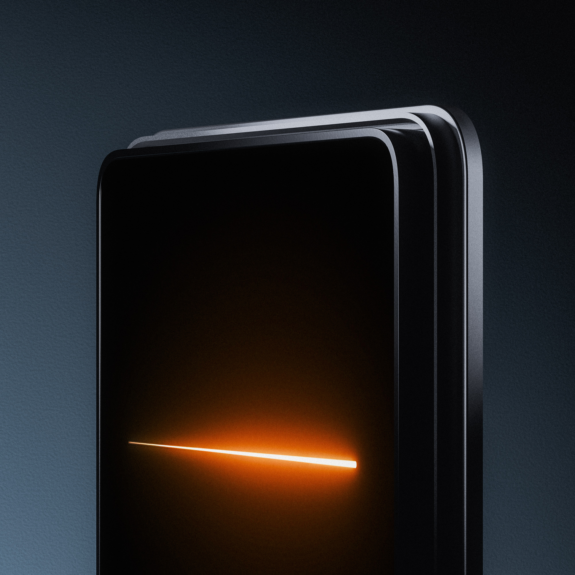 Tap One — corner detail of the capacitive glass surface and light bar